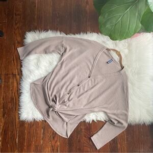 Waffle Top Button Up Oversized Shirt